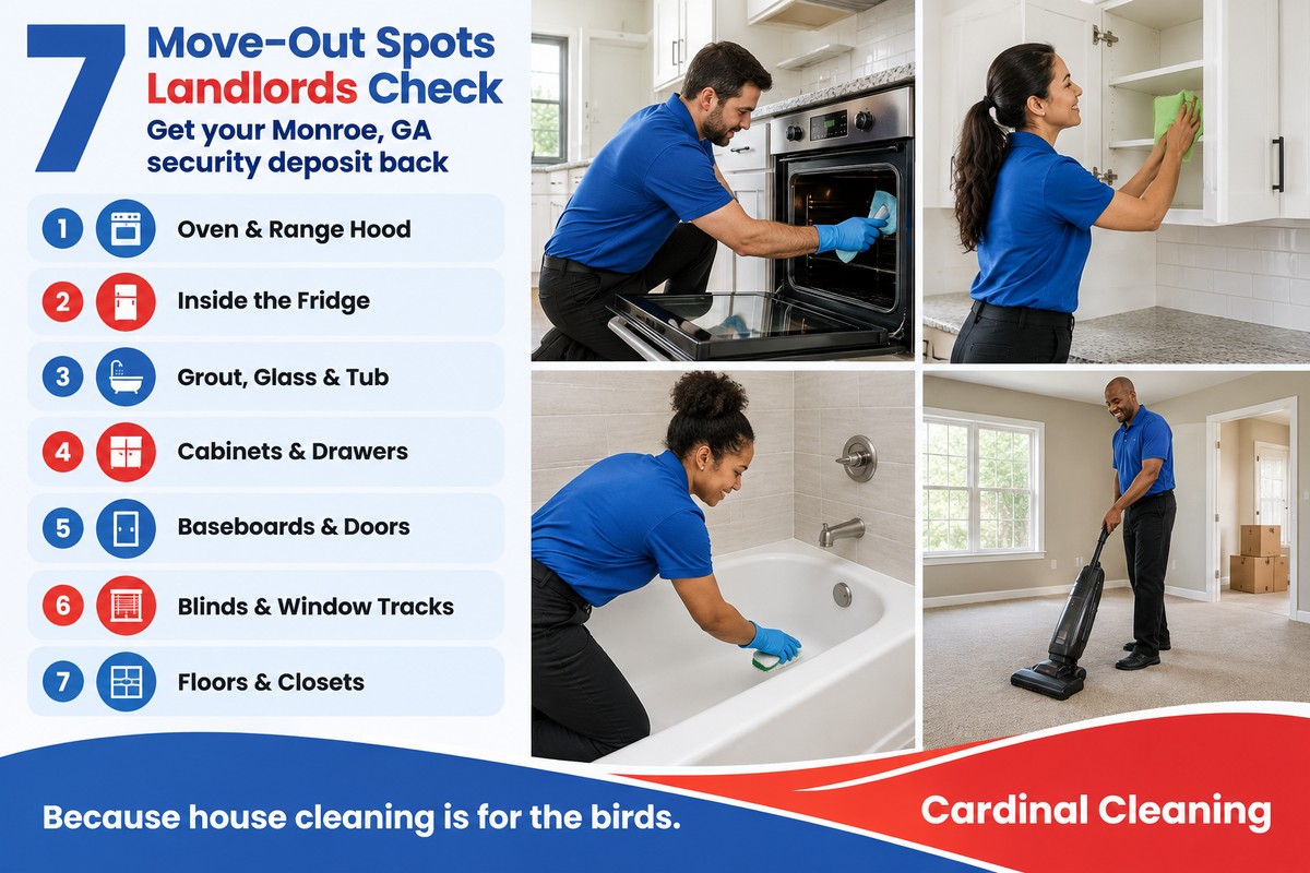 Move-out cleaning vs losing your deposit in Monroe GA - Cardinal Cleaning